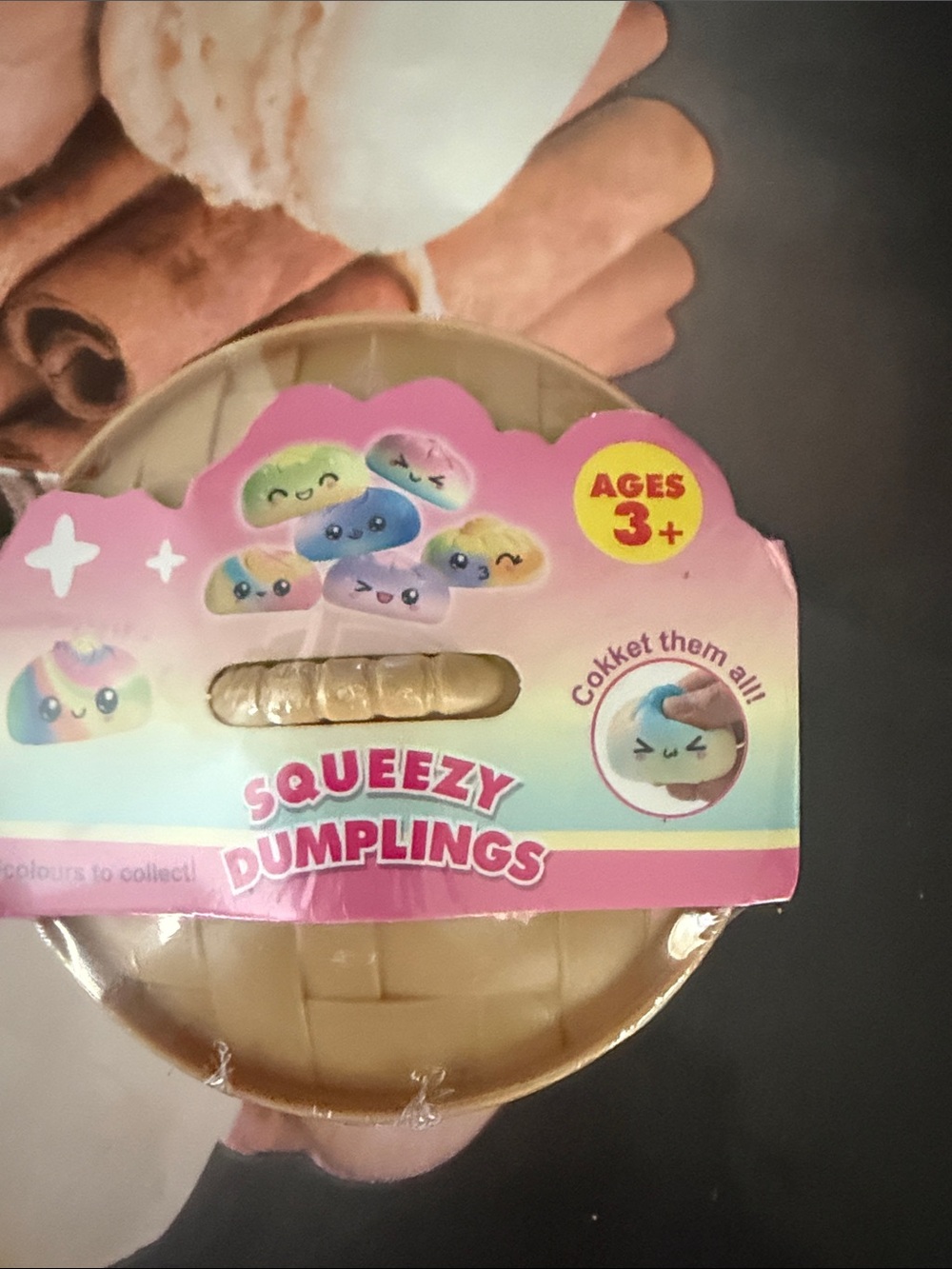 Squeezy Dumplings Cute Pink Collectible Toy, you get both the big and tiny one